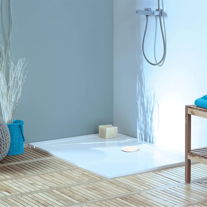 Bonde de douche extra-plate, Diam.90 mm Drain de sol plat en plastique pour salle de douche, déodorant, style européen - 2