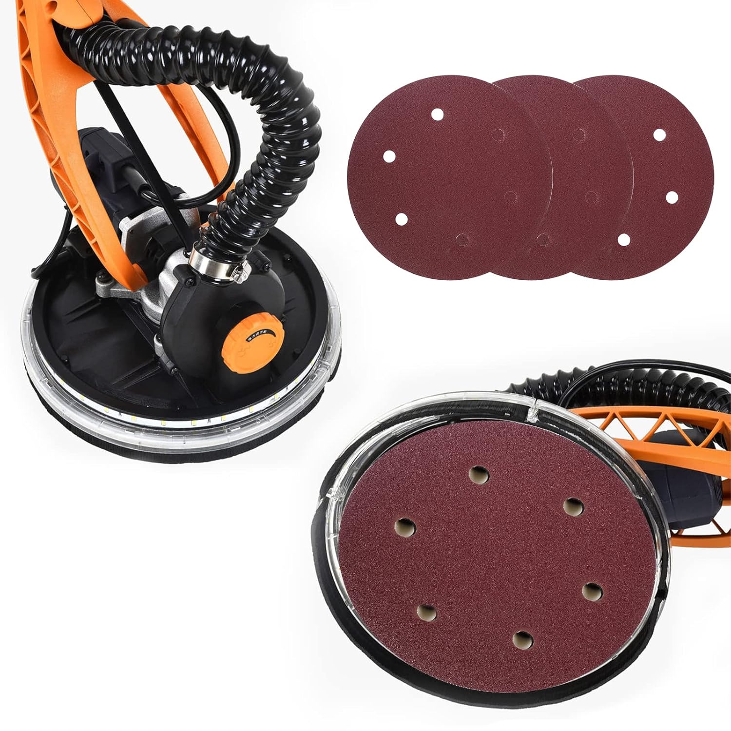 225mm Disque de Ponçage, 30 Pcs Disque Abrasif Circulaire, 6 trous PapierAbrasif Ponceuse, Papier Abrasif pour Ponceuse à Sec Girafe(120 Grain) - 5