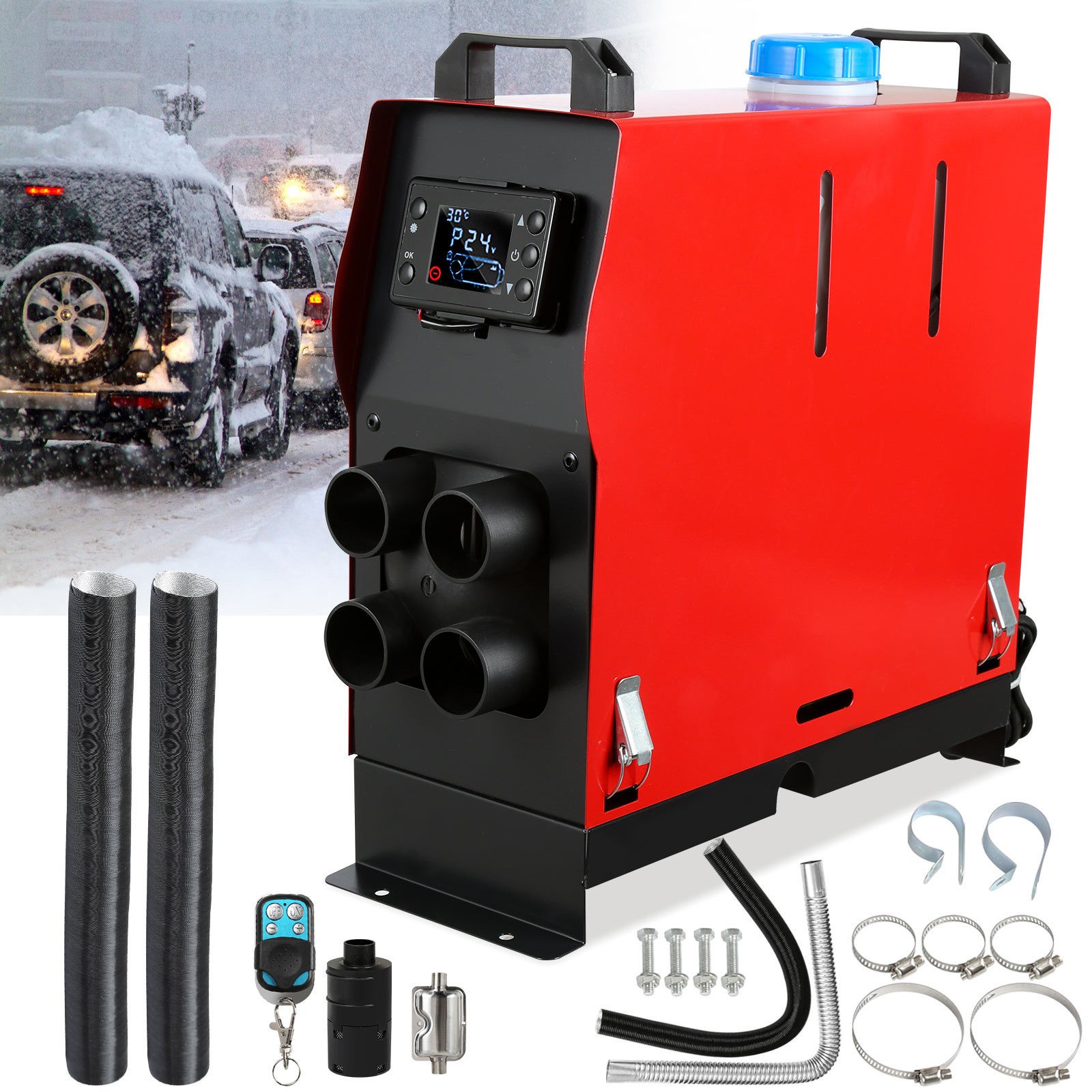 VEVOR Chauffage Diesel - - 12V 8kW 0,16-0,62L-h Réchauffeur d'air Tout-en-Un Écran LCD Télécommande • Prix VEVOR Chauffage Diesel - - 12V 8kW 0,16-0,62L-h Réchauffeur d'air Tout-en-Un Écran LCD Télécommande • Prix