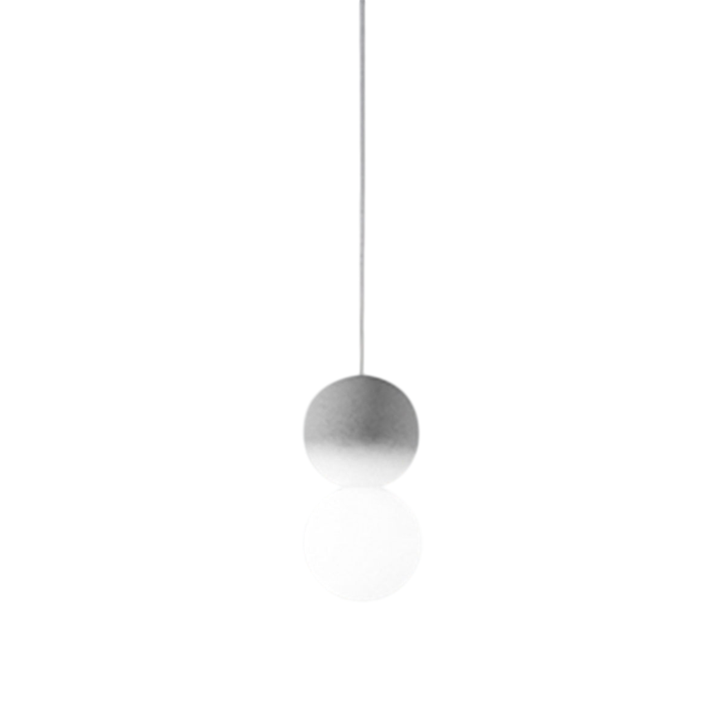 Gea Luce  Sfera, Lámpara Colgante Individual Con Esfera De Hormigón Y Cristal Opal, 1Xg9 Max 1X7w, Estructura Ip20 Gris/Claro/Blanca , Leroy Merlin