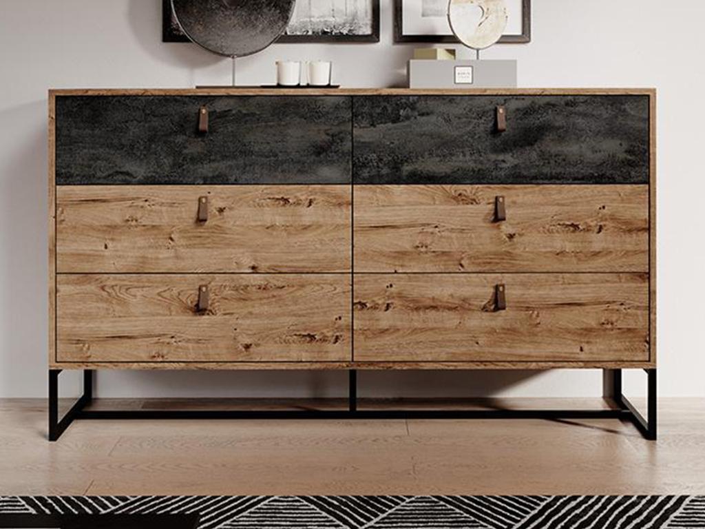 Comodino Rustico HOMCOM Con 3 Cassetti - In Legno, 40x30x74 Cm, Marrone, Per Camera Da Letto