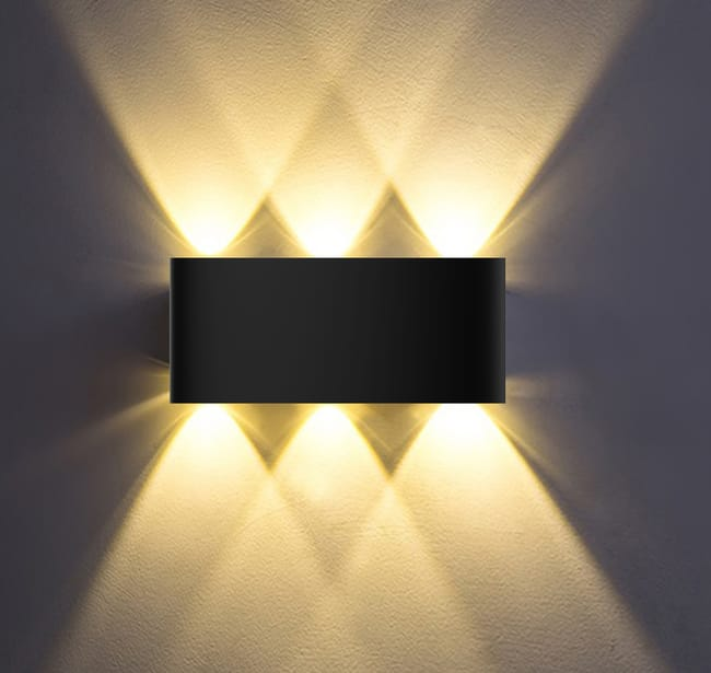 Lot de 4 appliques murales d'intérieur, appliques murales LED modernes en aluminium, applique murale câblée haut et bas, blanc chaud - 9