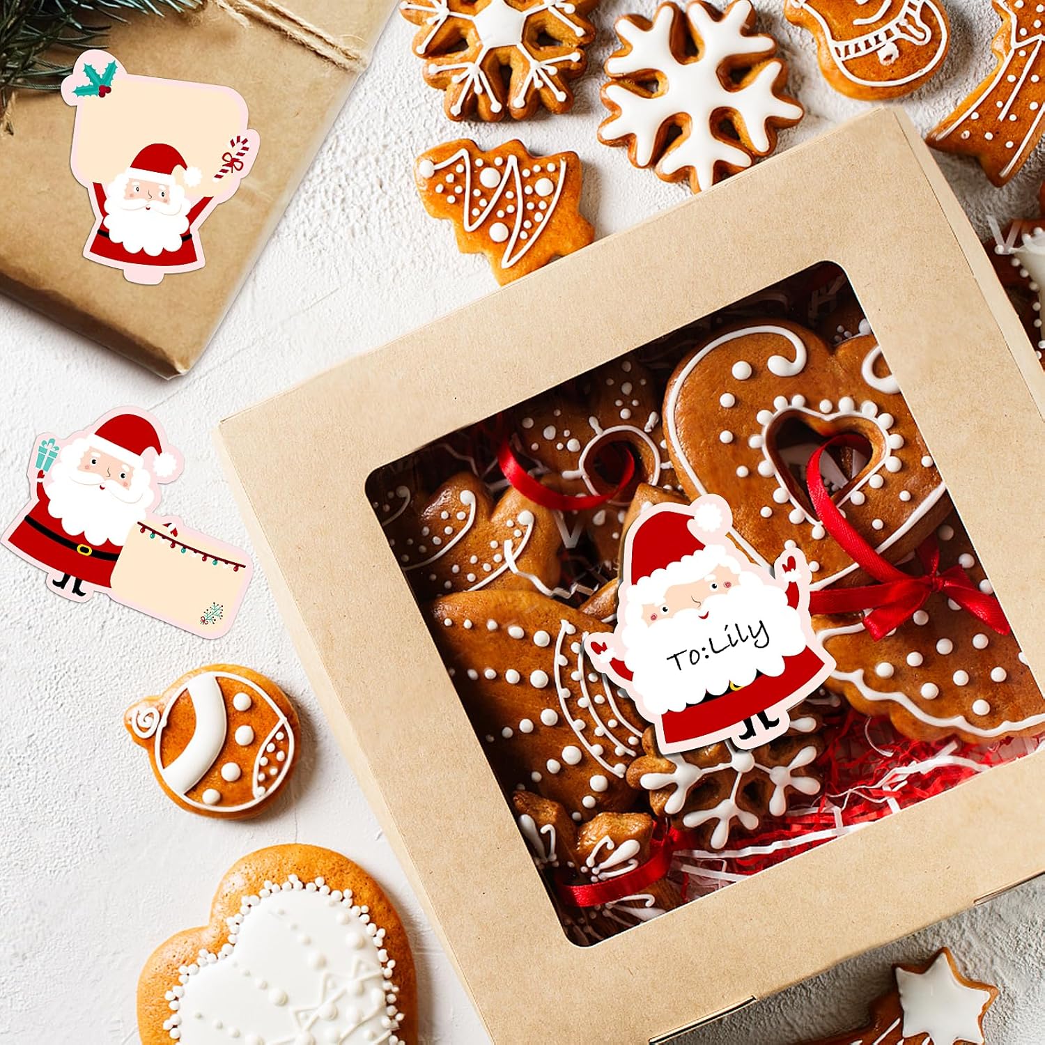 120 Pezzi Di Etichette Adesive Natalizie A 6 Forme, Decorazione Autoadesiva Di Babbo Natale Per Imballaggio, Busta Regalo, Carta | Leroy Merlin - Foto 9