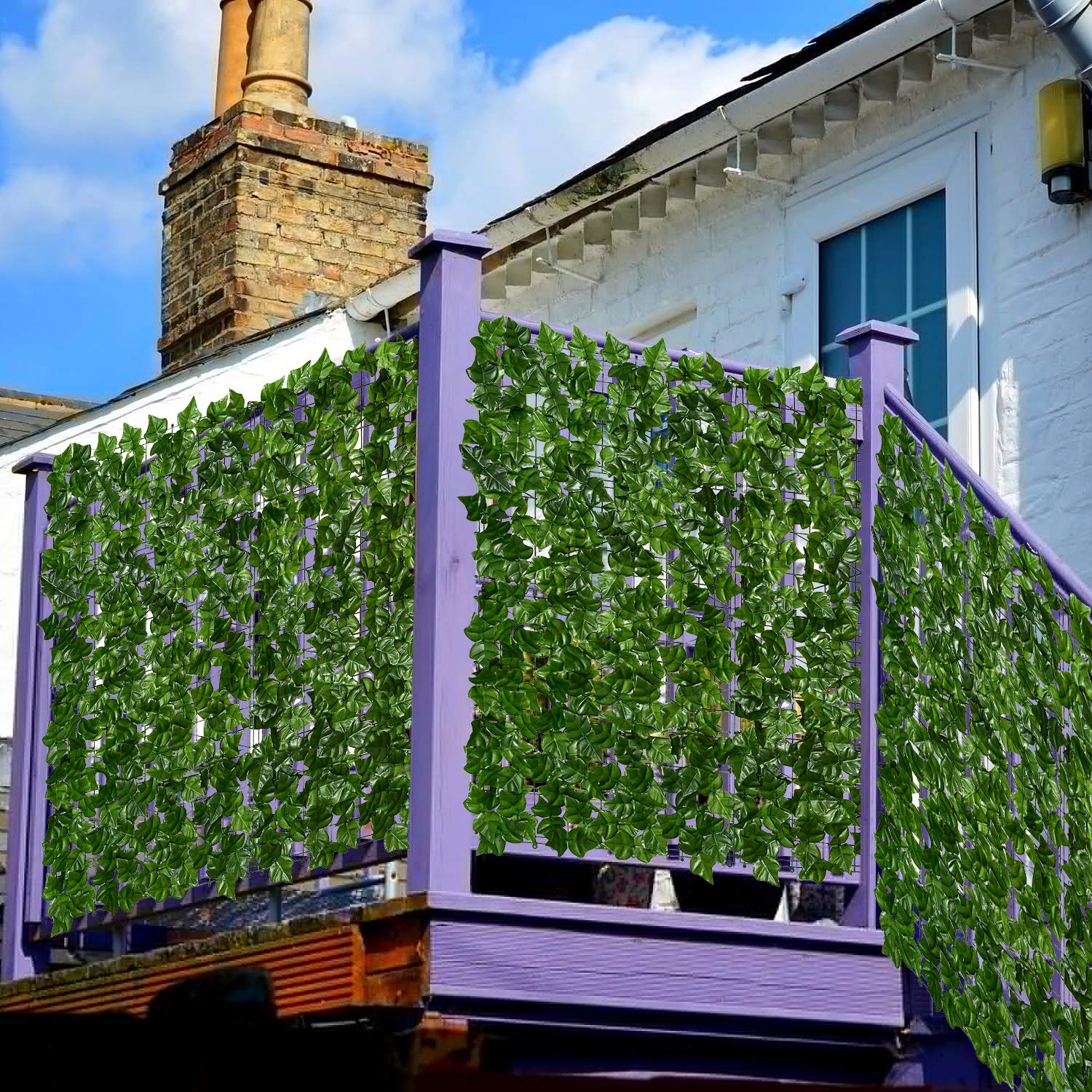 Grande décoration de clôture de confidentialité en lierre artificiel 0.5 x 3m, haie artificielle, décoration de jardin extérieur, vert - 6