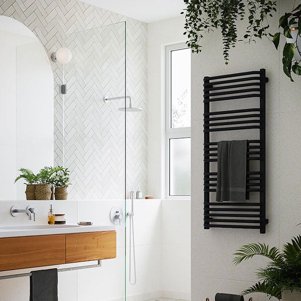 Sèche-serviette électrique noir - (HxL) 1580x700mm - 1000 Watt - 1000 Watt - ALE1580-700E8N - 3