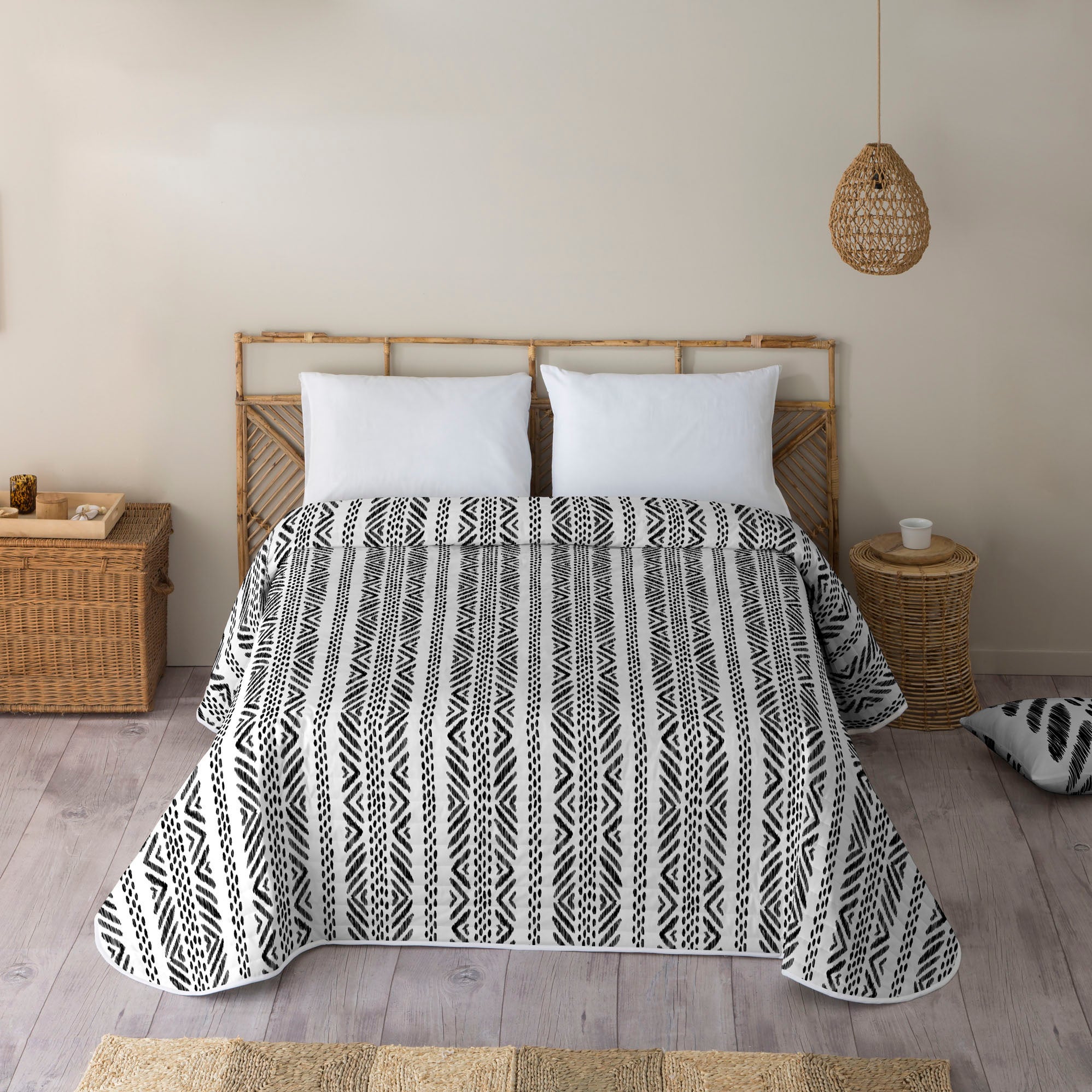 Icehome - colcha bouti estampado - gramaje 70 gramos - cama 180 - boho