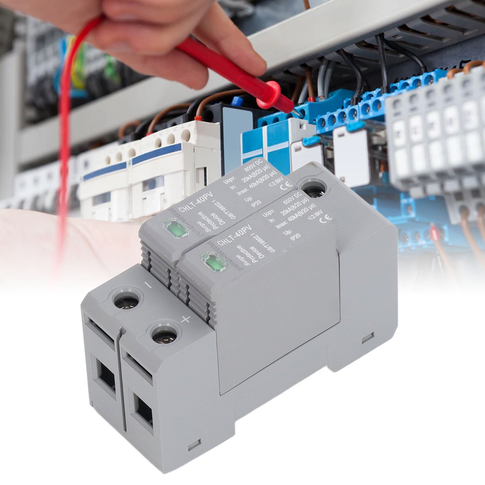 2p Dispositivo di protezione di sovratensione fotovoltaica ad alta precisione Arrester DC600v - 6