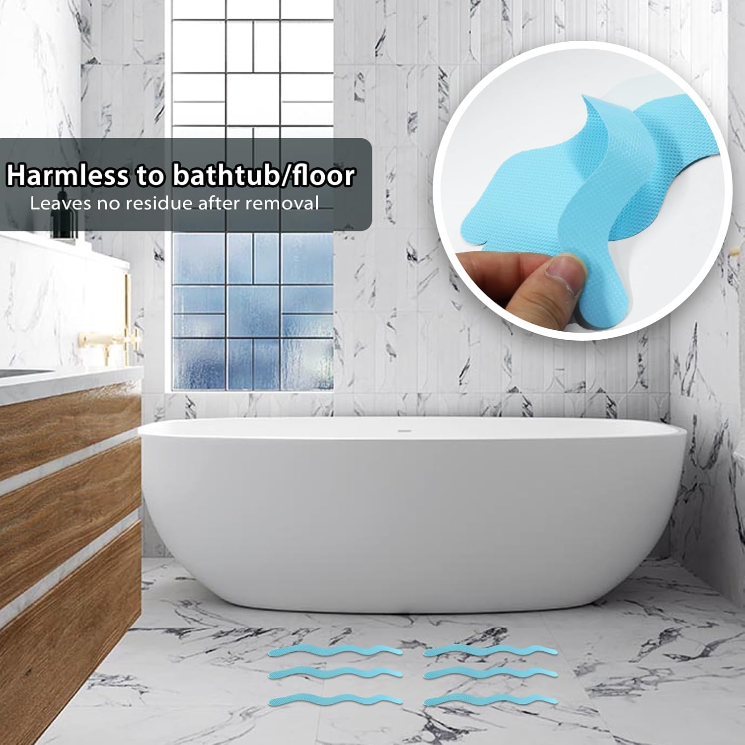 24 Autocollants Antidérapants Transparents Pour Douche Et Baignoire - Bandes Adhésives Sécurité 1,5x18 Cm - Amovibles Sans Résidu