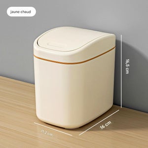 Poubelle étroite Salle De Bain - 29x29x14.5 Cm - Imperméable, Anti-odeurs, Design Bois - Pour Petit Espace Cuisine, Bureau, Chambre