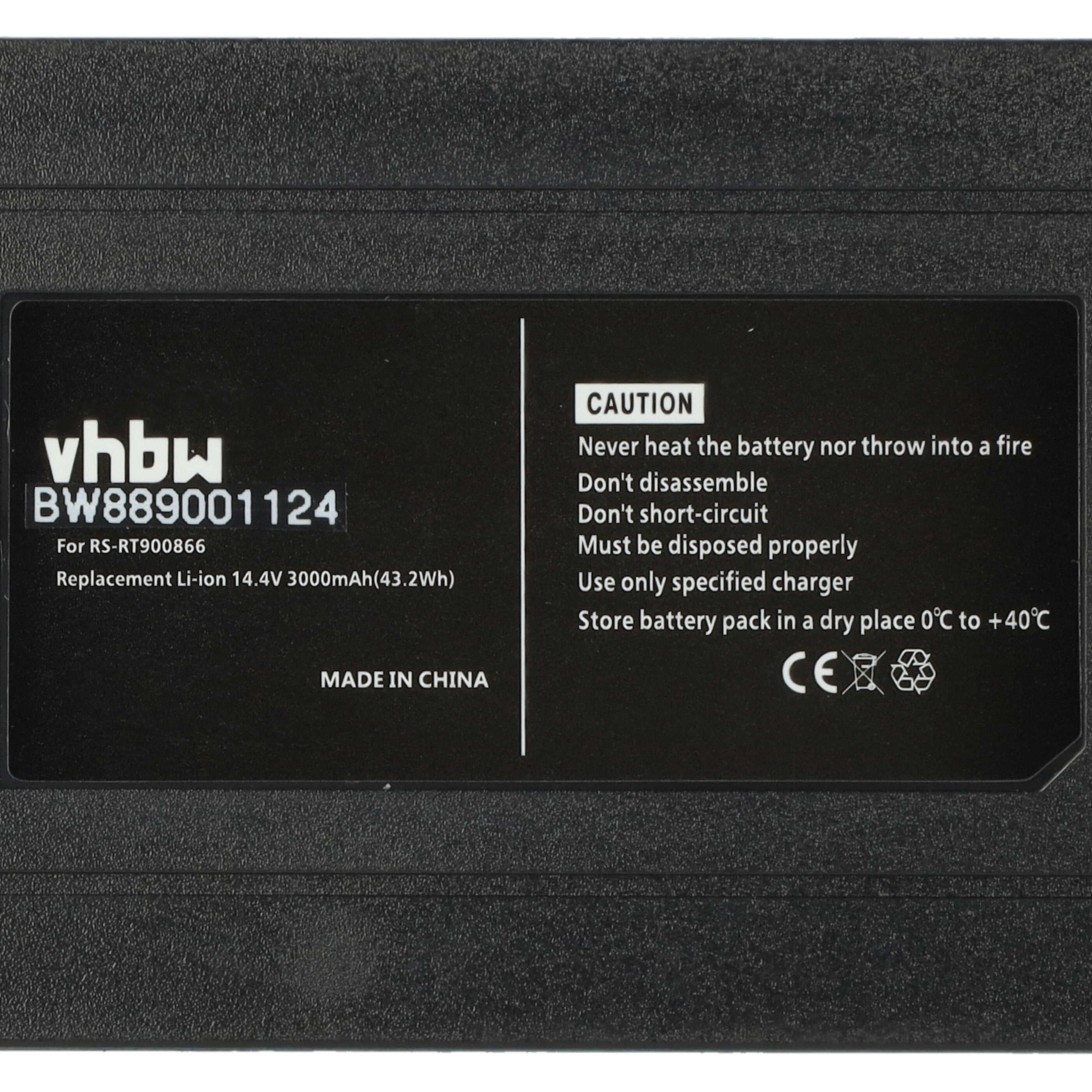 vhbw Batterie compatible avec Rowenta X-plorer série 20 RR6825, RR6825WH, RR6871, RR6871WH aspirateur Noir (3000mAh, 14,4V, Li-ion) - 4