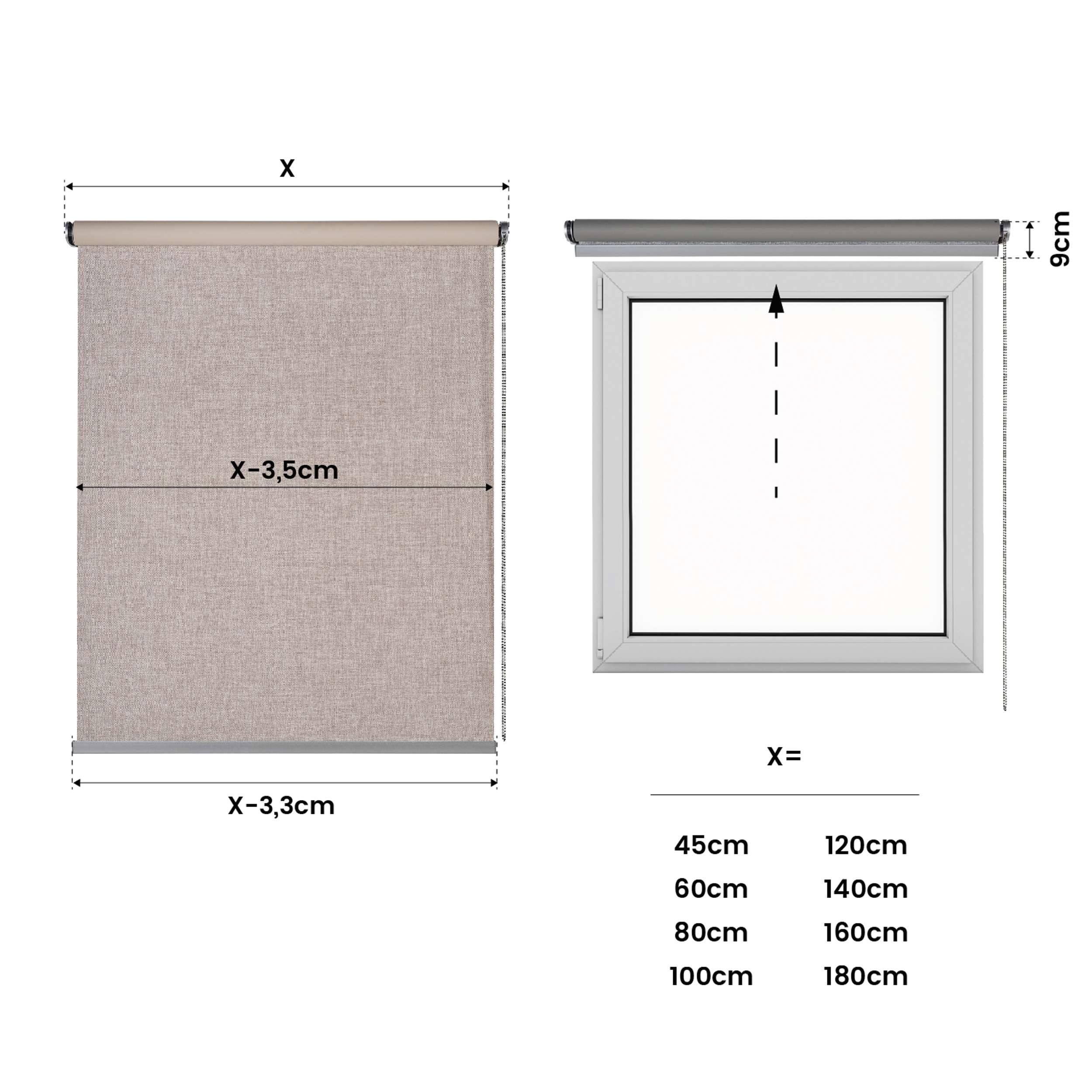 Estor Opaco Estores enrollables Blackout Premium con acabados en aluminio Beige 120 x 250 cm - 5