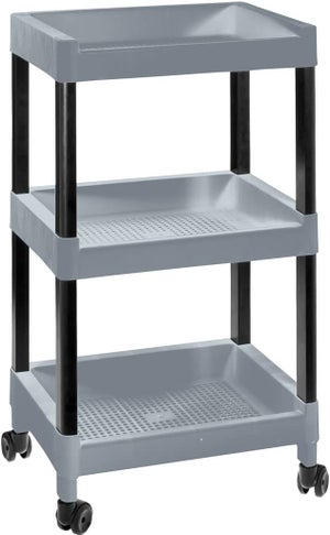 Chariot Rangement 3 Niveaux Blanc – Desserte Cuisine Mobile 63x38x25 Cm, Acier Et Polypropylène
