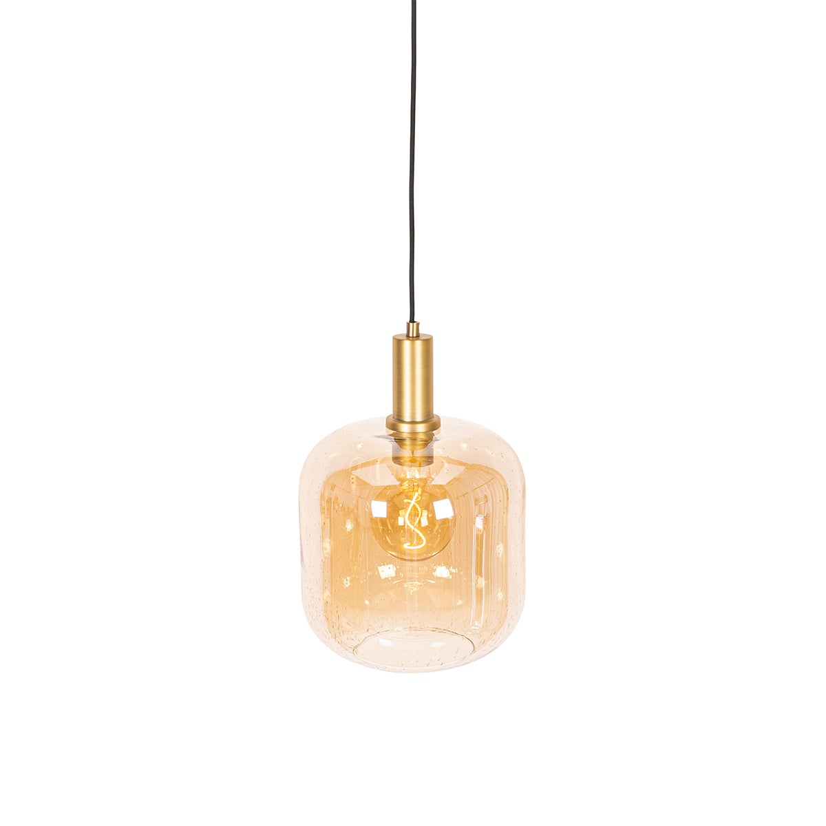 Qazqa design lampe suspendue - Zuzanna - orange, rond, max. 40w, e27, 25cm, idéal pour la salle à manger et le salon - 9