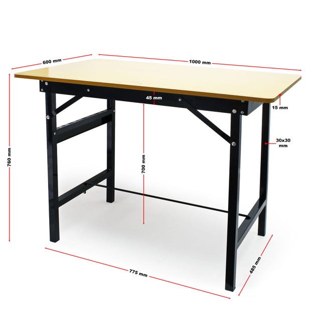 Tavolo Pieghevole A Parete – Scrivania Richiudibile In Legno, Capacità 70 Kg, Bianco/nero/legno, Per Lavanderia E Camera