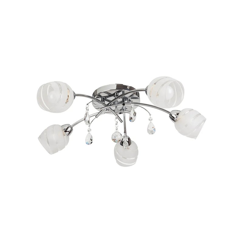 Lampa sufitowa Melissa chromowana biała 5xE14x60W metal wym:18,5x60x60cm IP20 Rabalux
