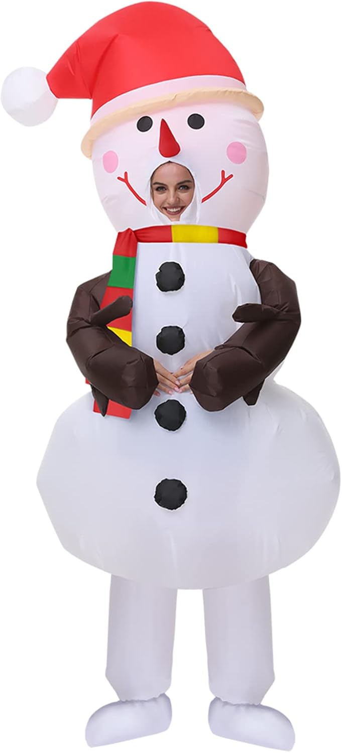da pupazzo di neve gonfiabile - natalizio gonfiabile per cosplay, feste, Halloween, decorazioni natalizie - 4
