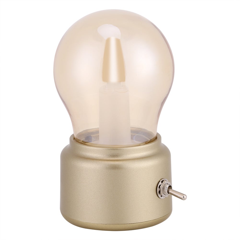 Przenośna lampka LED w stylu vintage, ładowana przez USB, idealna do domu, biura lub podróży (złota)