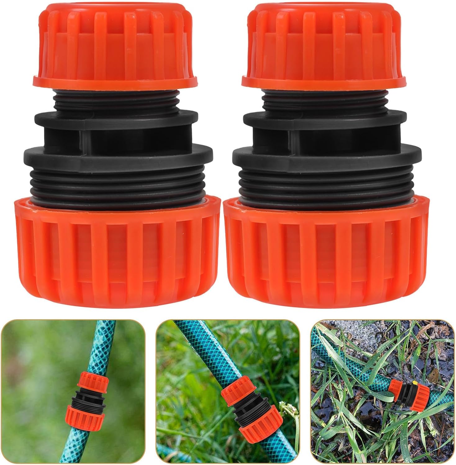 2 Pièces Connecteurs de Réparation Tuyau Jardin Abs Dur pour Rallonge et Réparation Tuyaux Arrosage - 5