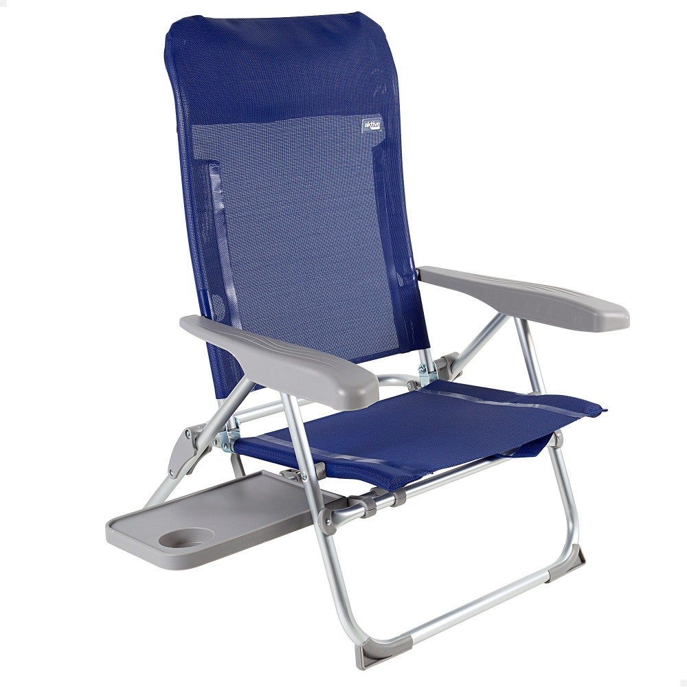 Silla de playa multiposición plegado slim c/mesa y cojín aktive