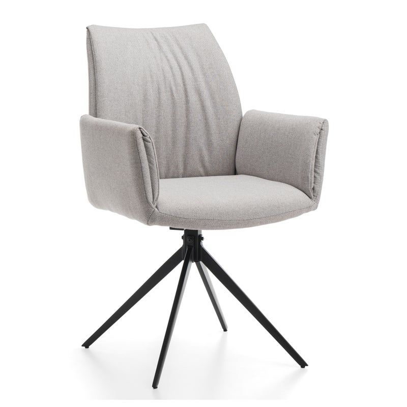 Krzesło tapicerowane glamour do salonu plisowane PRATO szare