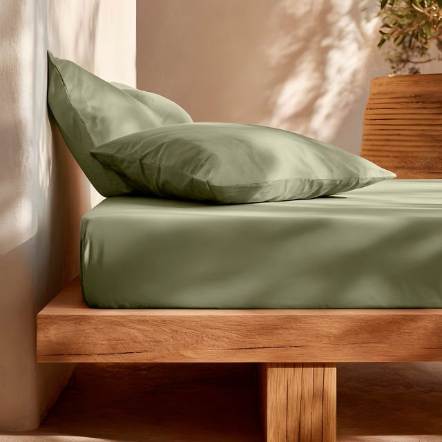 Drap-housse 120x200x30 cm 100% cotone respirant régable coloris Vert