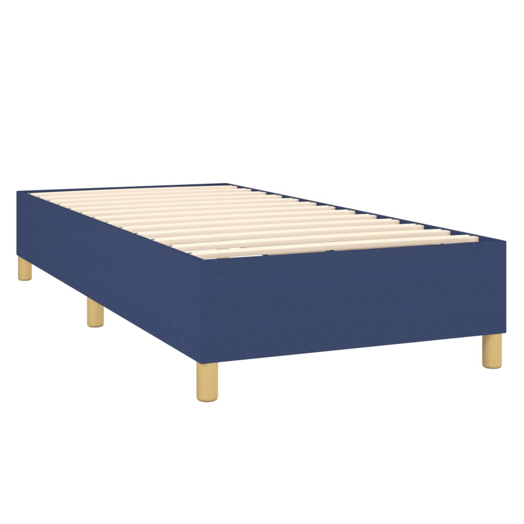 Sommier à lattes de lit avec matelas Bleu 100x200 cm Tissu — COMFORTXL - 4