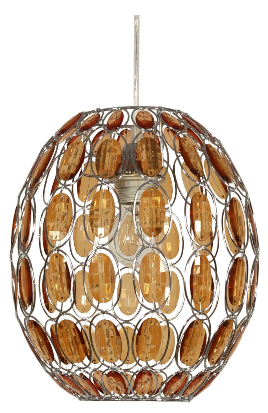Lampa sufitowa wisząca Selma chromowana-złoto 1xE27x40W kryształowa wym: 110 x 25 x 25 cm kryształ Candellux