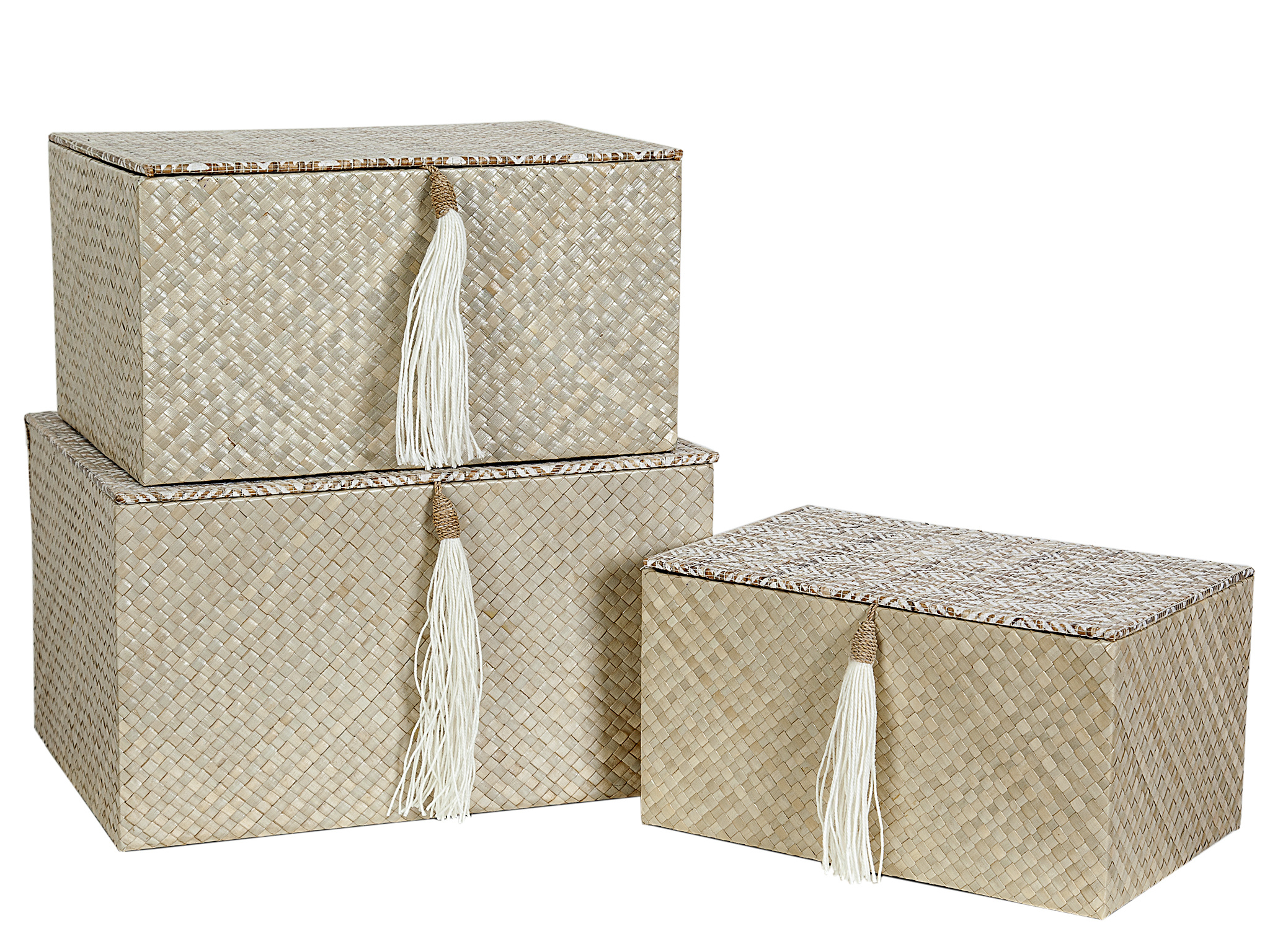 Set 3 cajas fibras naturales