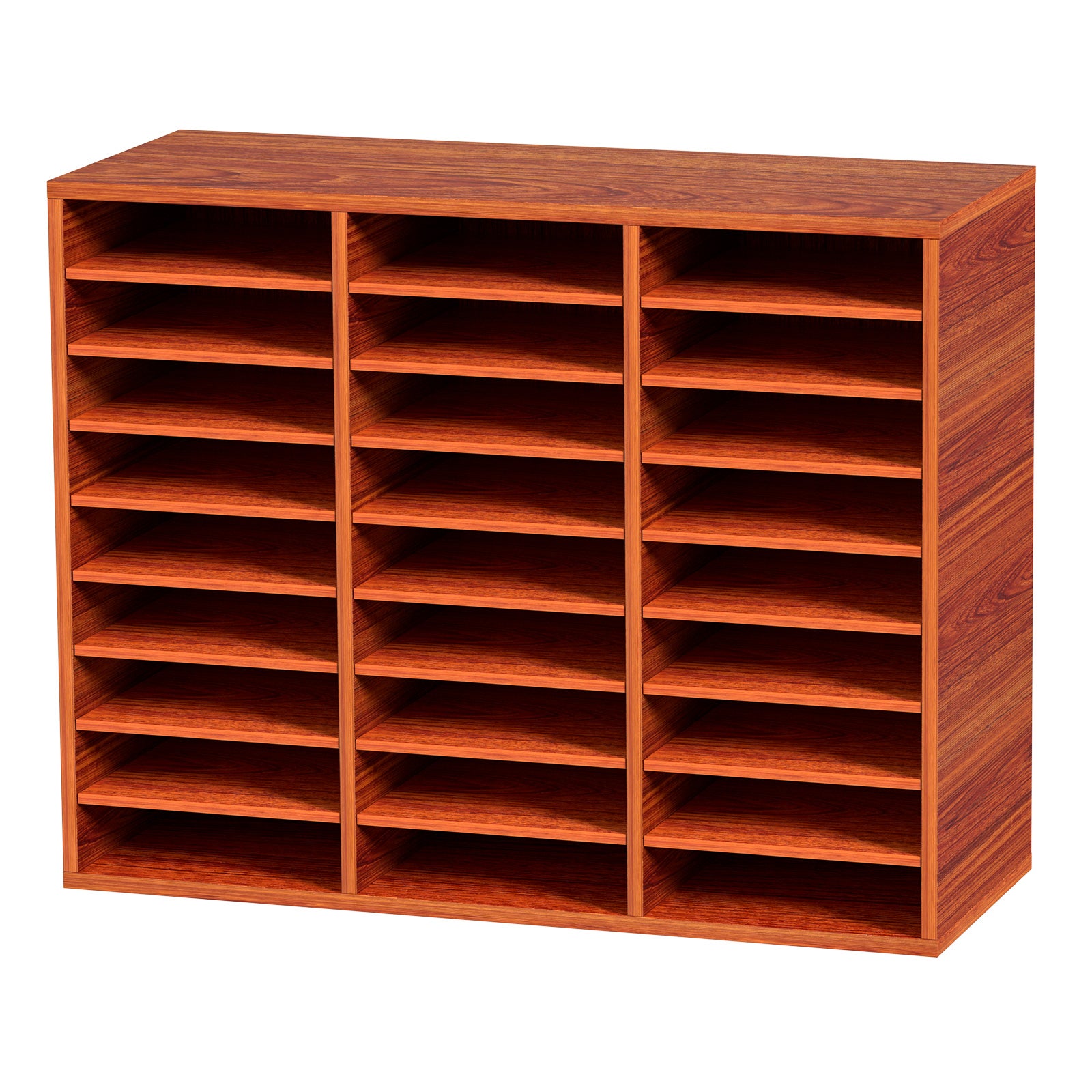 Organisateur Bureau VEVOR 80x30,5x63 cm,Trieur à 27 Compartiments,Étagères Amovibles,Classeur MDF,pour Papiers,Magazines Bureau,Marron - 9