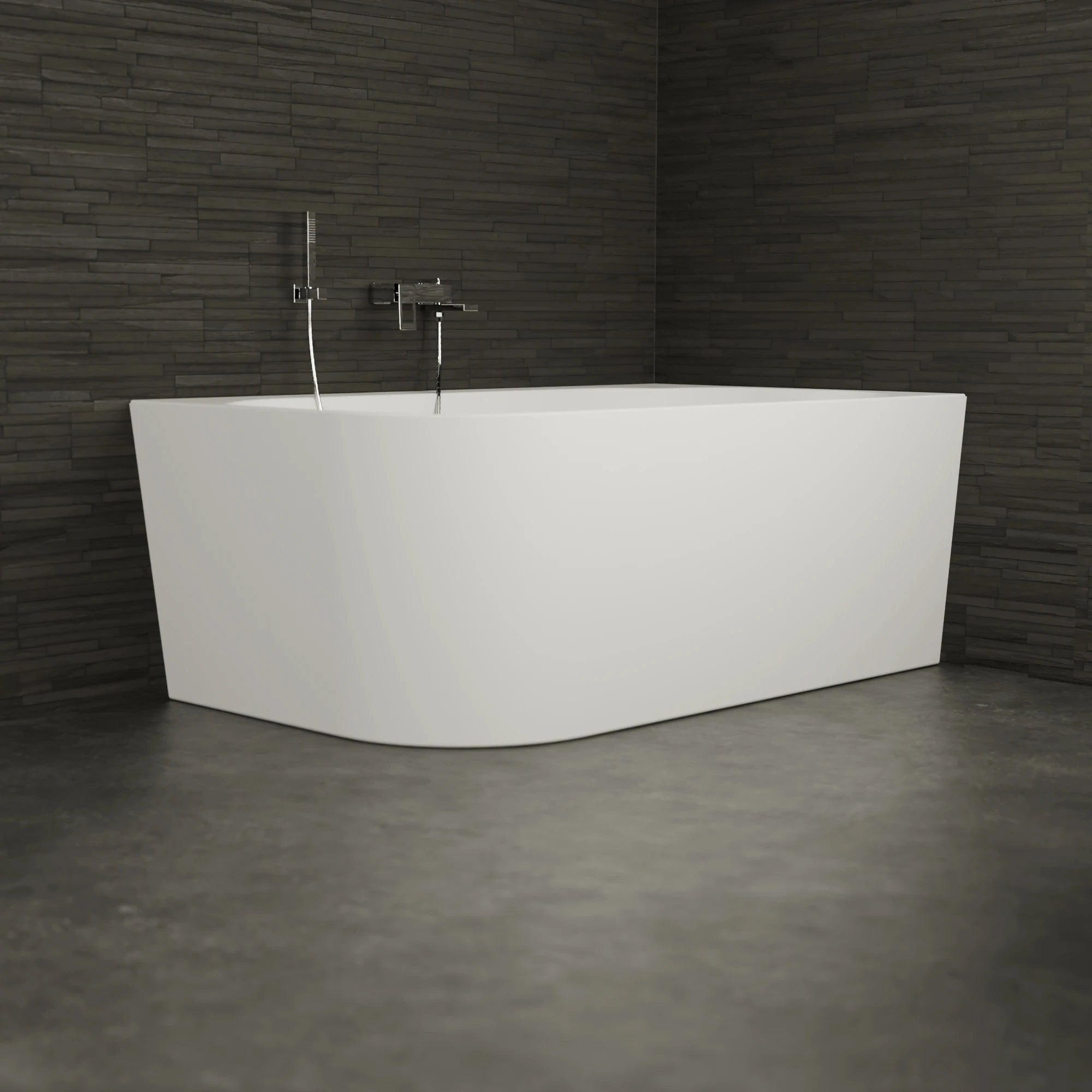 Baignoire Semi-îlot Murale D'angle Capri Duo 170 Droite Blanche 170 X100 X58 Cm, By Spalina - 6
