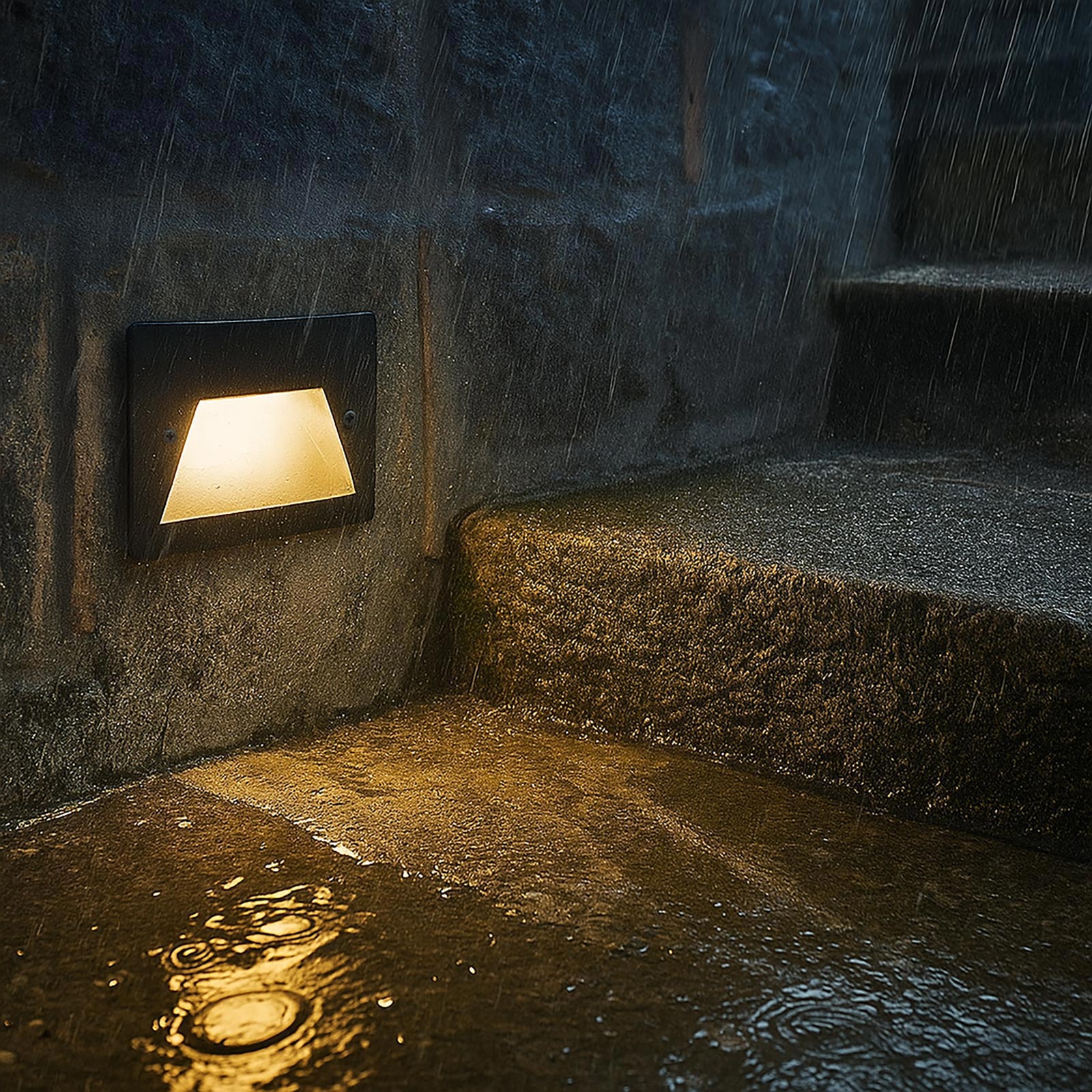 Faretto segnapassi IP65 LED 3W incasso scatola 503 scale giardino viale gradini 230V COLORE NERO LUCE LED CCT DA 3000K a 6000K - 6