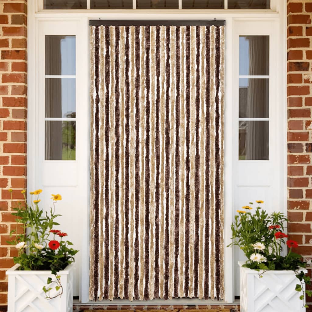 Moustiquaire | Rideau anti-moustique beige et marron clair 118x220 cm chenille CFW28508 - 2