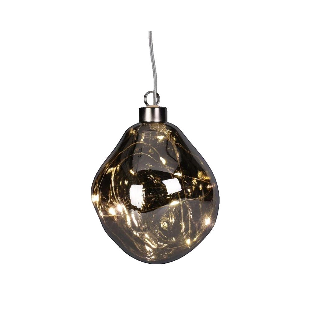 Dekoracja Christmas-decoration Bombka Formówka Szklana Kropla LED Srebrna