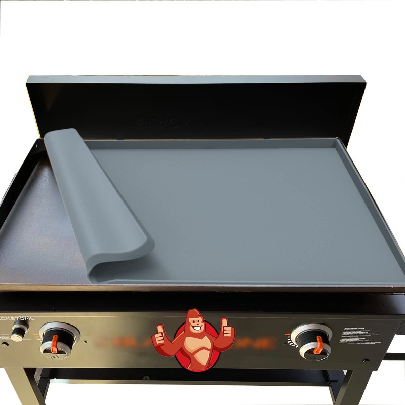 Silikonowa pokrywka do patelni o średnicy 28 cali, mata silikonowa, akcesoria do patelni, folia ochronna na grill zewnętrzny, szara