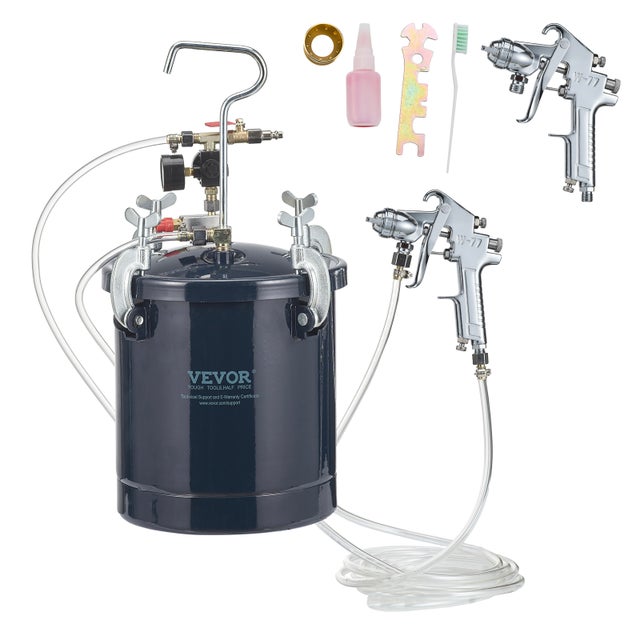 Serbatoio a pressione per vernice spray da 10 litri, pistola per verniciatura doppia da 1,5 mm + 4,0 mm