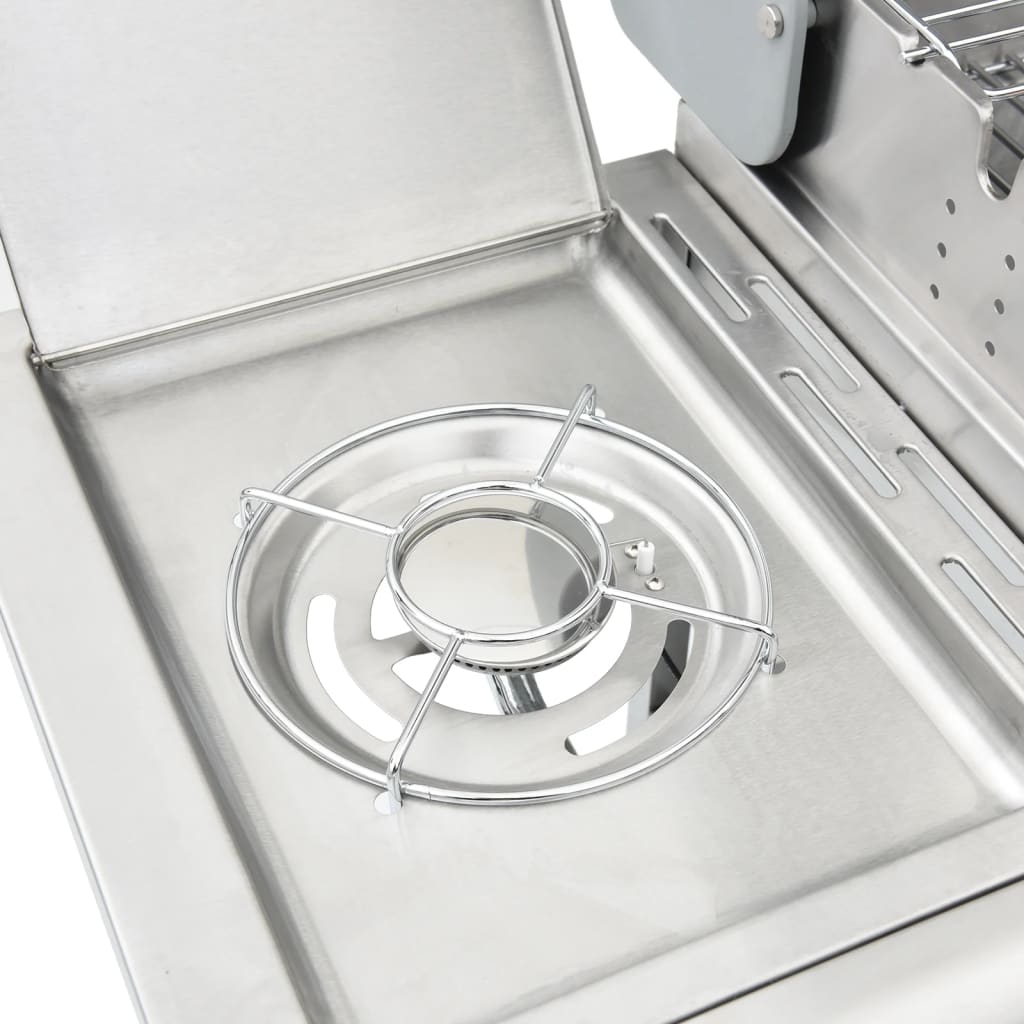 Barbecue gril à gaz avec 4 brûleurs argenté acier inoxydable vidaXL - 7