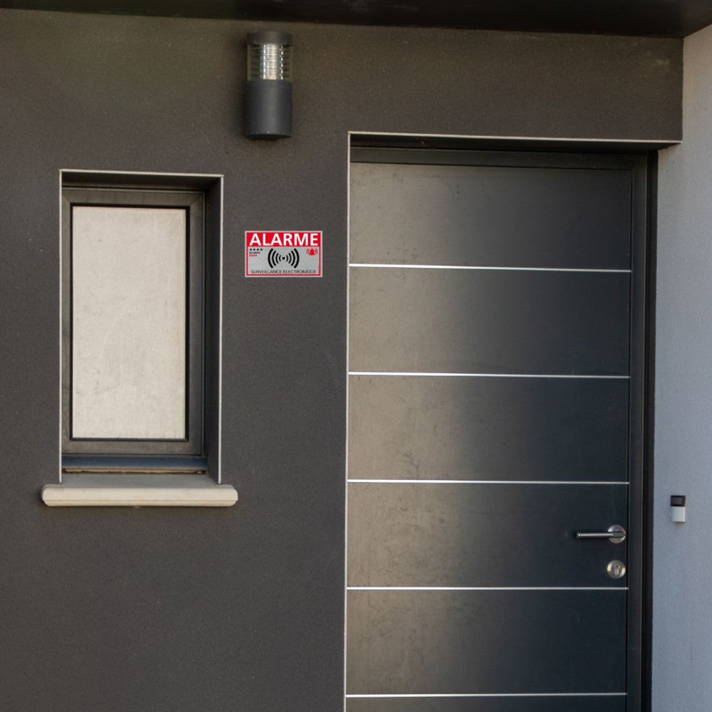 Autocollants dissuasifs, Lot de 8 adhésifs Surveillance Électronique, stickers alarme pour vitres, fenêtre, maison 80 x Matière Adhesif - 4
