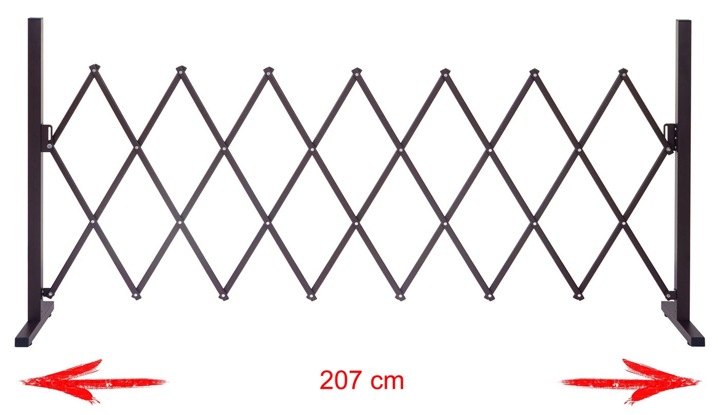Grillage Randers, tuteur pour plantes, grille animaux télescopique, aluminium marron ~ 27-207cm - 5