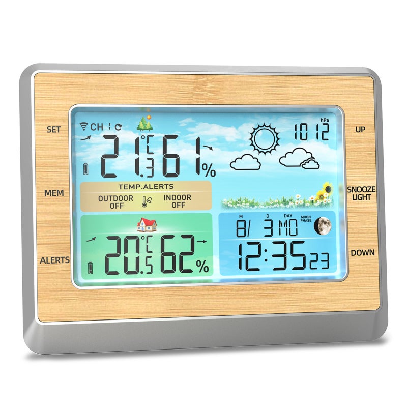 Thermomètre Hygromètre Intérieur Extérieur 2 En 1 - Grand Cadran 25 Cm Sans Piles, Mesure Précise Température Et Humidité Pour Maison, Serre, Jardin