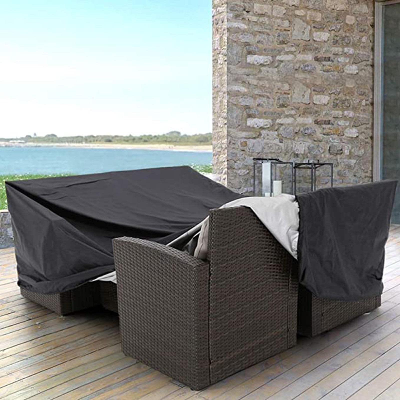 Housse Salon de Jardin 200*100*120CM Tissu Oxford très résistant Housse de Protection pour Mobilier Housse de Table de Jardin Extérieur Imperméable - 4