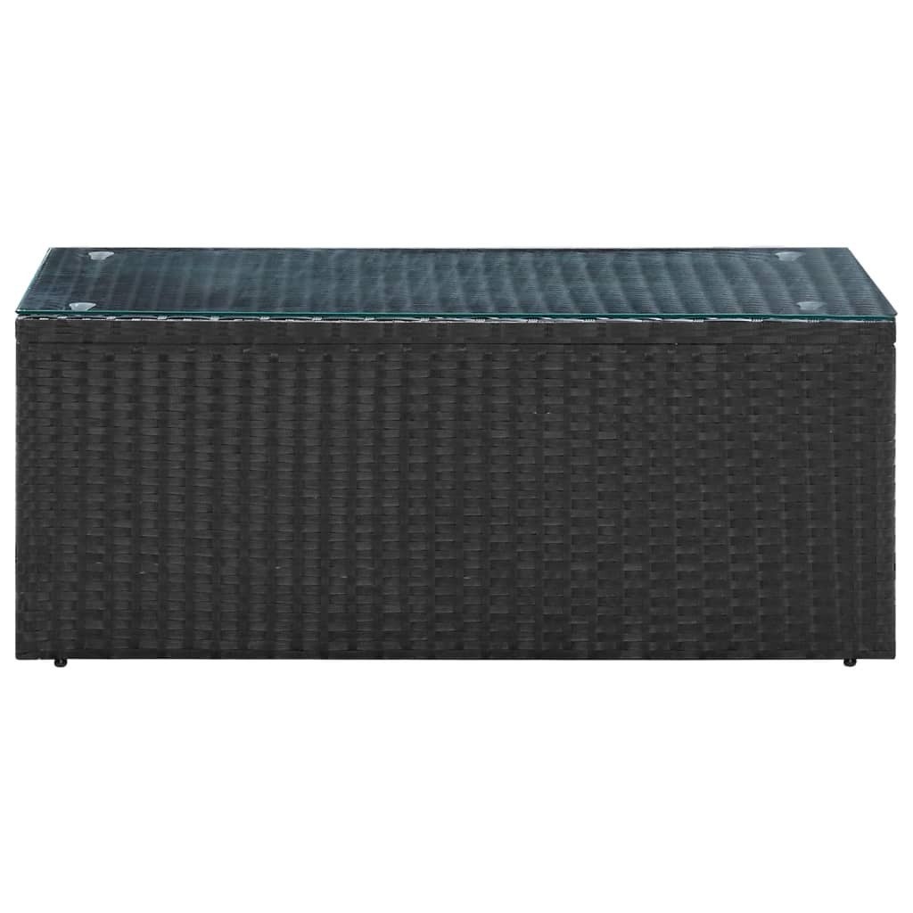 Salon de jardin 4 pcs Noir avec coussins Résine tressée - 8