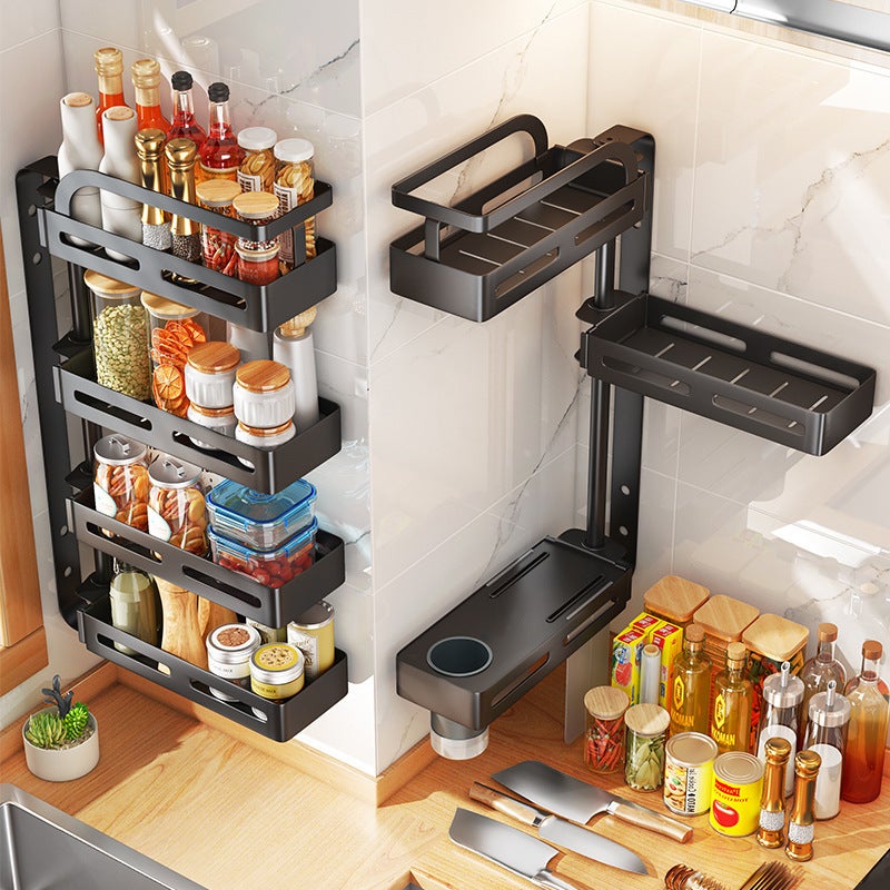 Portaspugne Angolare Trasparente Per Cucina - Supporto Con Fori Di Drenaggio Per Lavello
