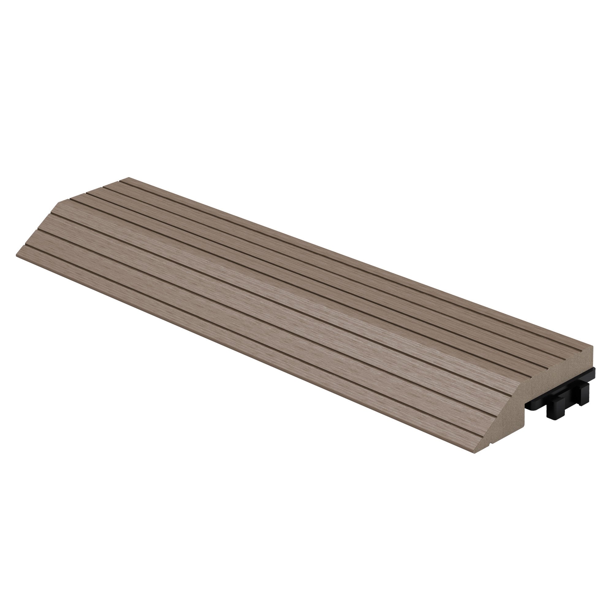 ML-Design listwa prosty wpc ciemnobrązowy 38x2x7,5 cm profil drewnopodobny ryflowany z odpływem wzmocniona baza system klik obróbka krawędzi