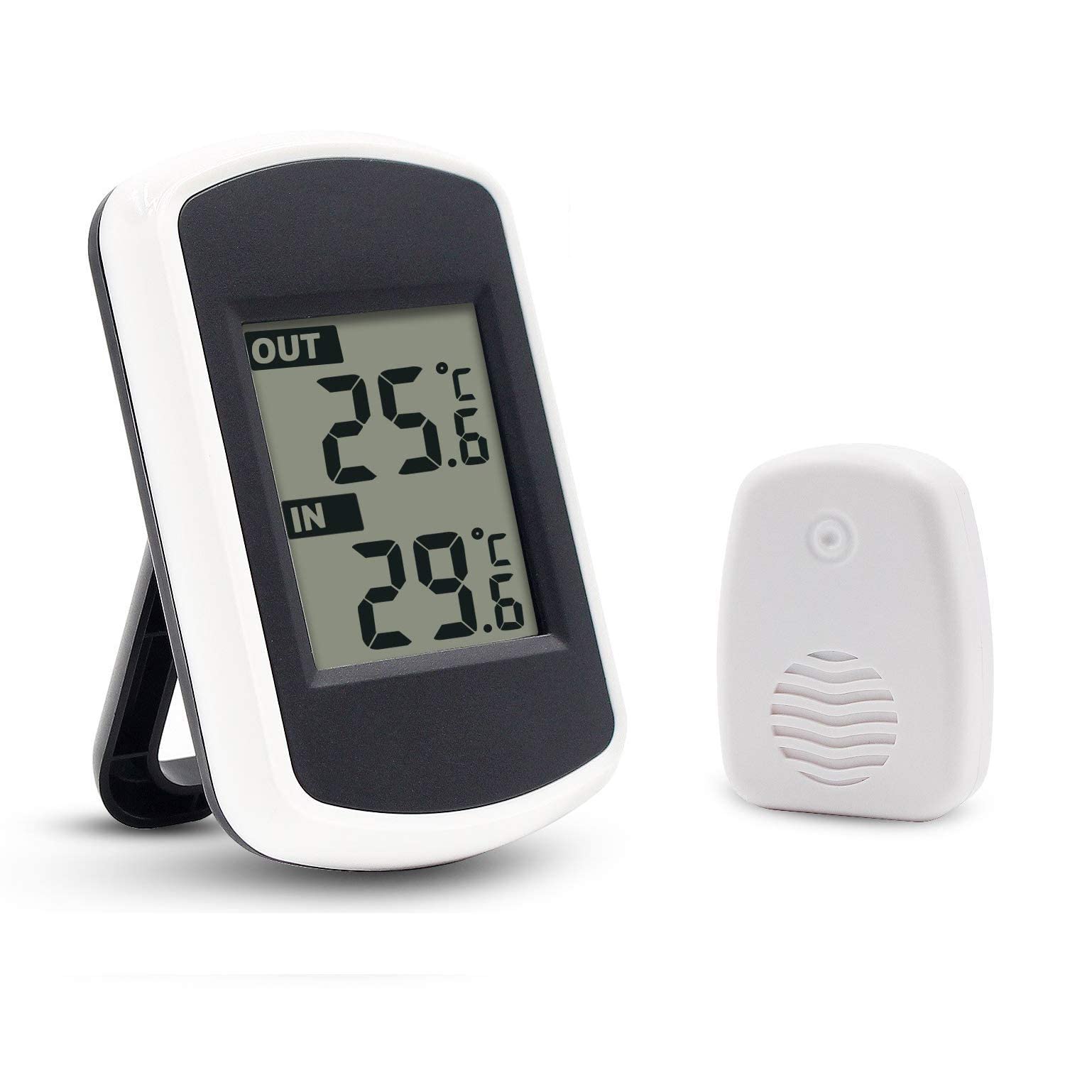 Bezprzewodowy termometr cyfrowy LCD wewnętrzny/zewnętrzny, mini precyzyjny czujnik temperatury pokojowej, mały tester pogody do domu, biura, biały