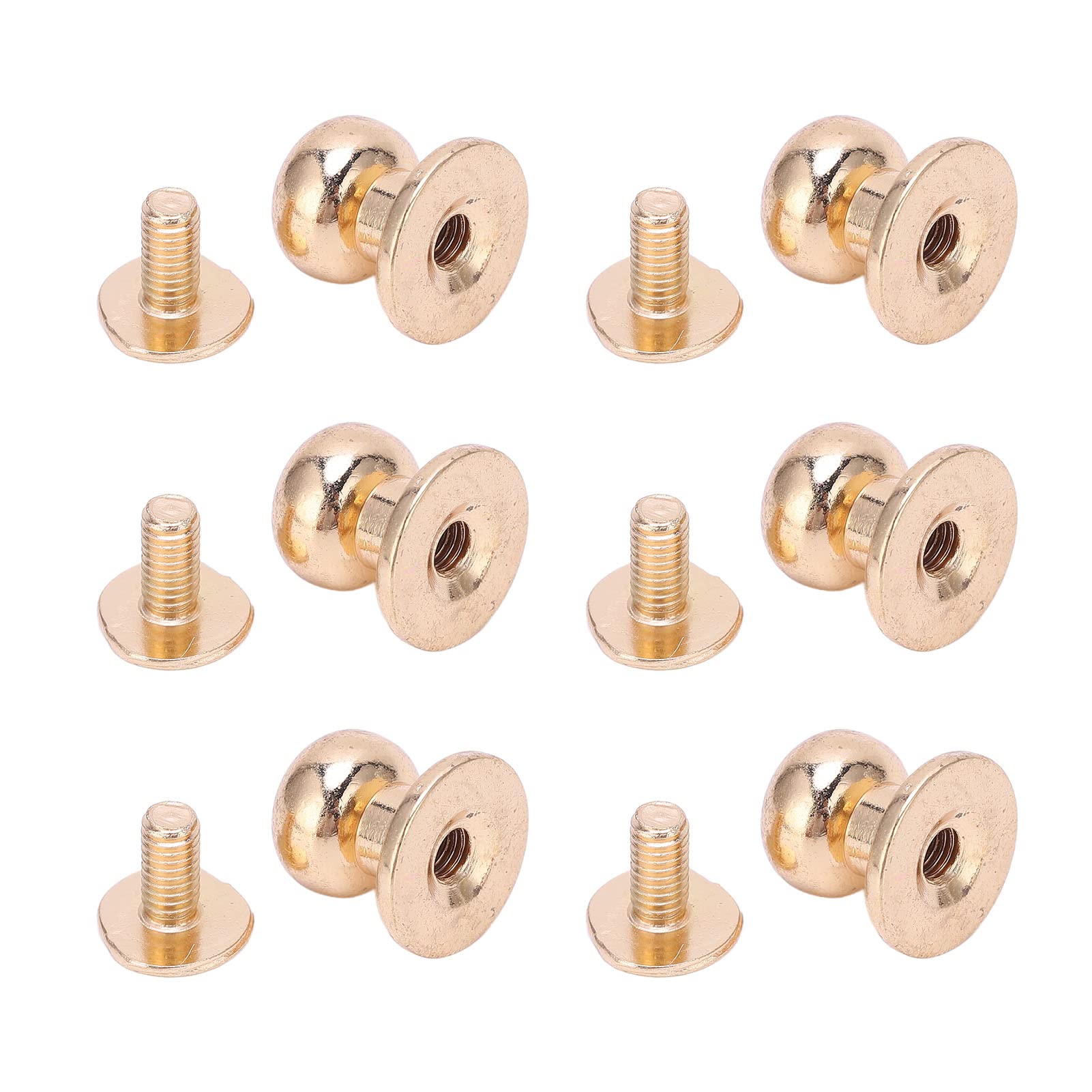 Zestaw 50 śrub z łbem okrągłym 10 x 8 mm do dekoracji DIY, lekkie miedziane mocowanie do toreb i butów