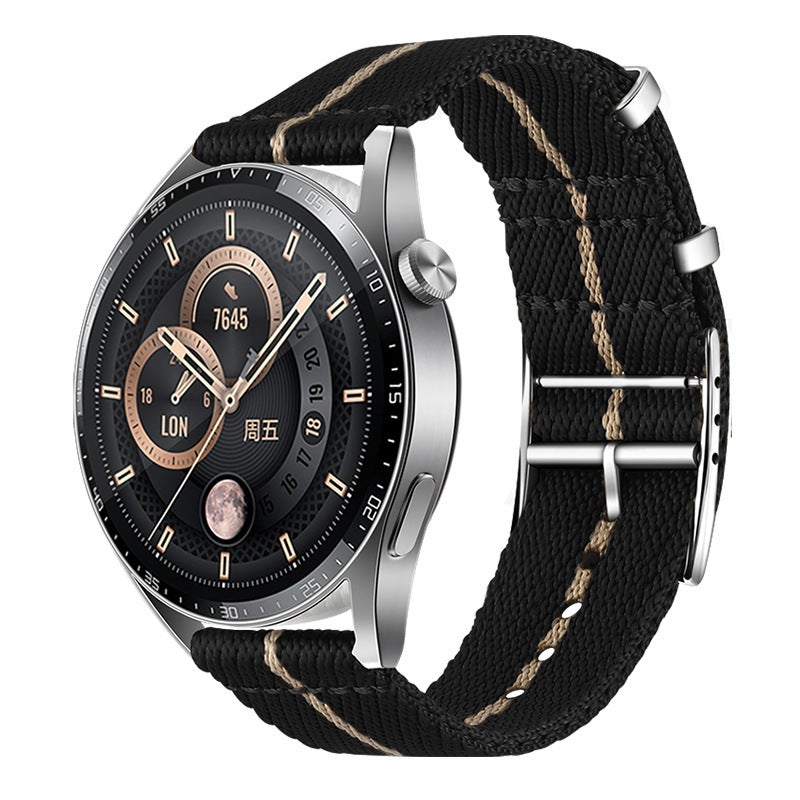 Bracelet NATO Nylon - 22 Mm Largeur - Acier Inoxydable - Longueur Ajustable - Pour Montre Homme/Femme