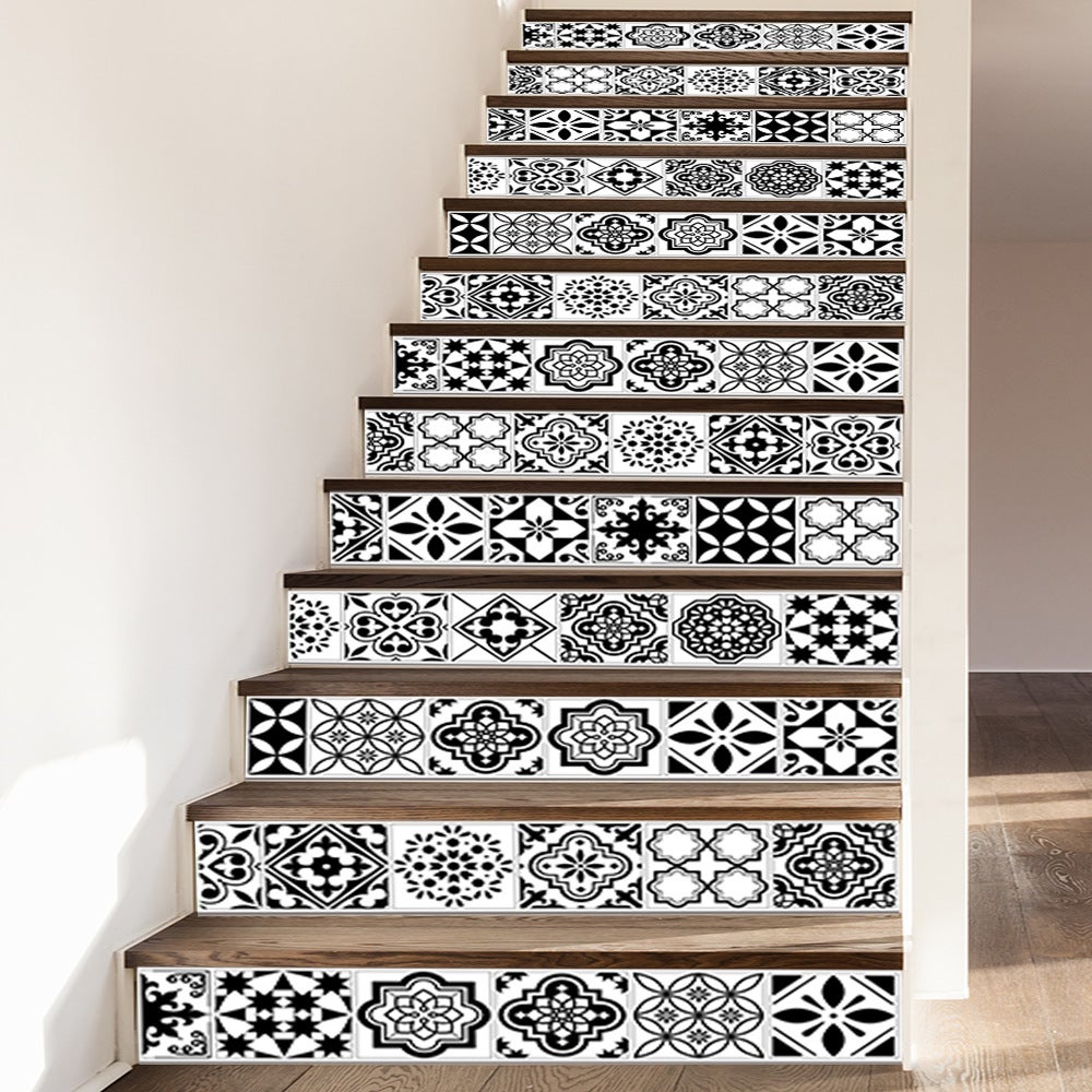 18x100cmx13Pcs Stickers adhésifs escalier carrelages Sticker Autocollant – Stickers contremarche carrelages - 4