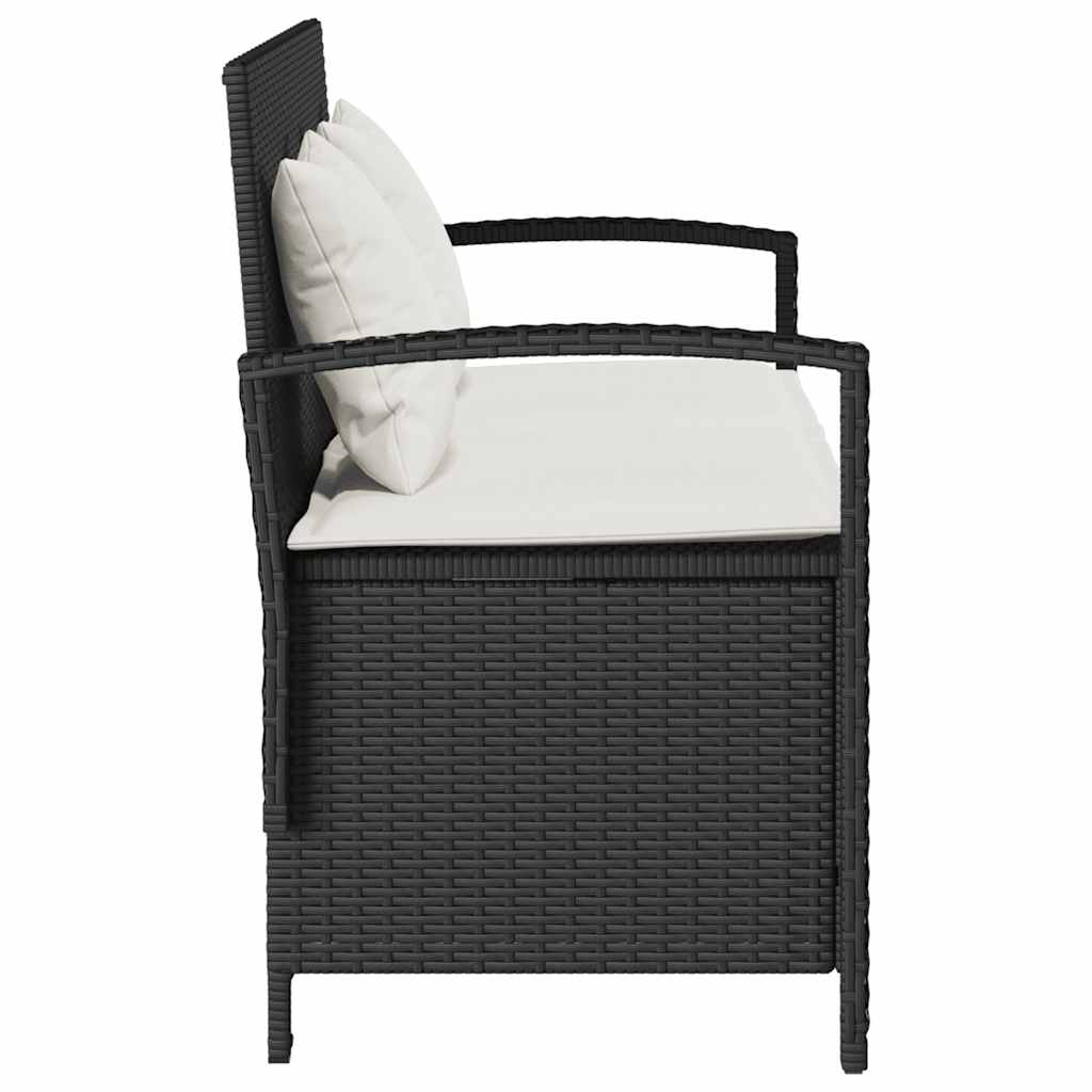 Banc de rangement de jardin avec coussin noir résine tressée vidaXL - 7