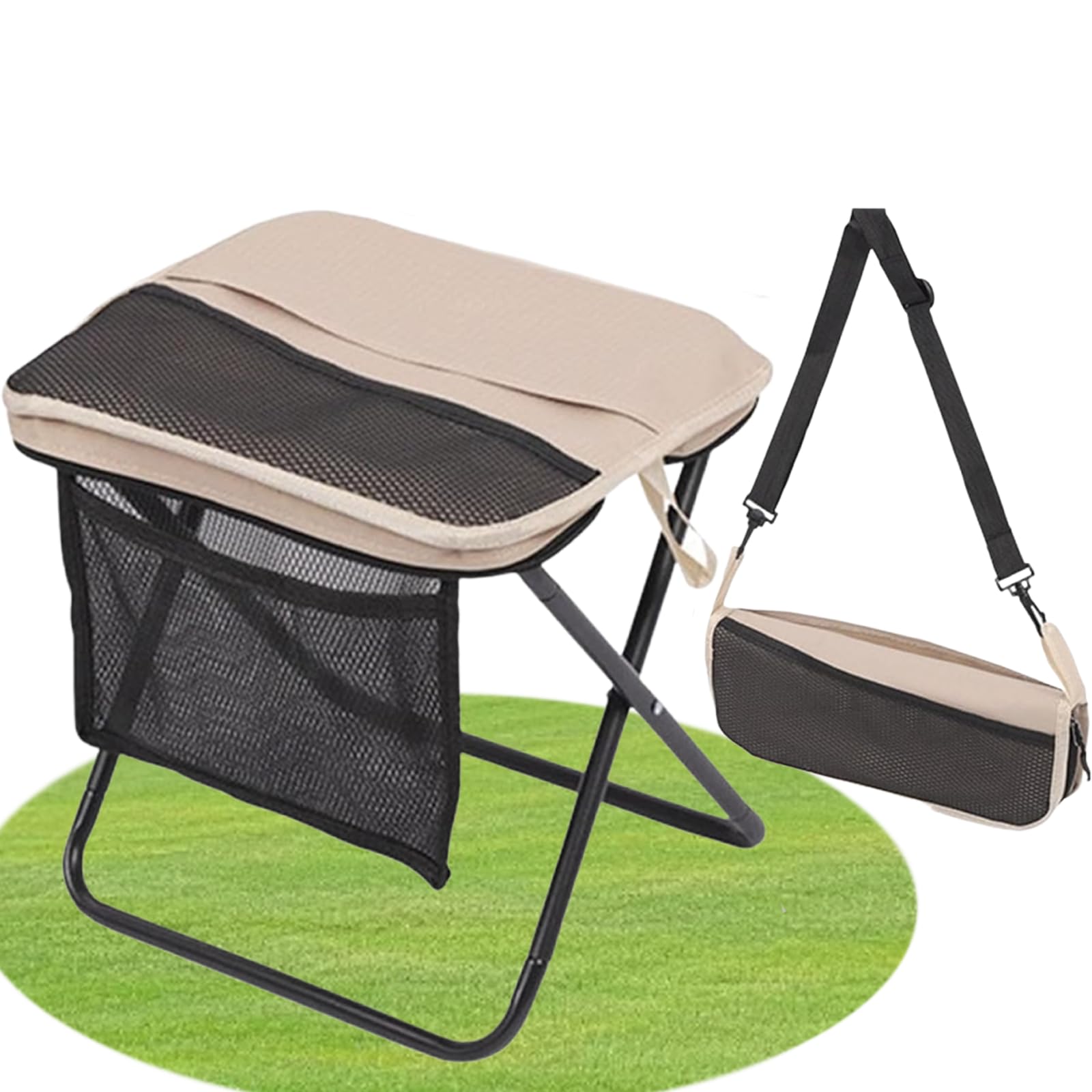Tabouret Pliant Outdoor – Mini Siège Camping 26x23x26 Cm, Aluminium 7075, Sac De Rangement Inclus, 100 Kg Max