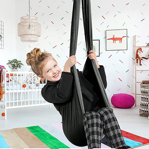 Chaise hamac balançoire bordeaux pour enfants et adultes, hamac de yoga intérieur et extérieur, hamac suspendu avec kit pivotant à 360° - 280 x 150 cm - 3